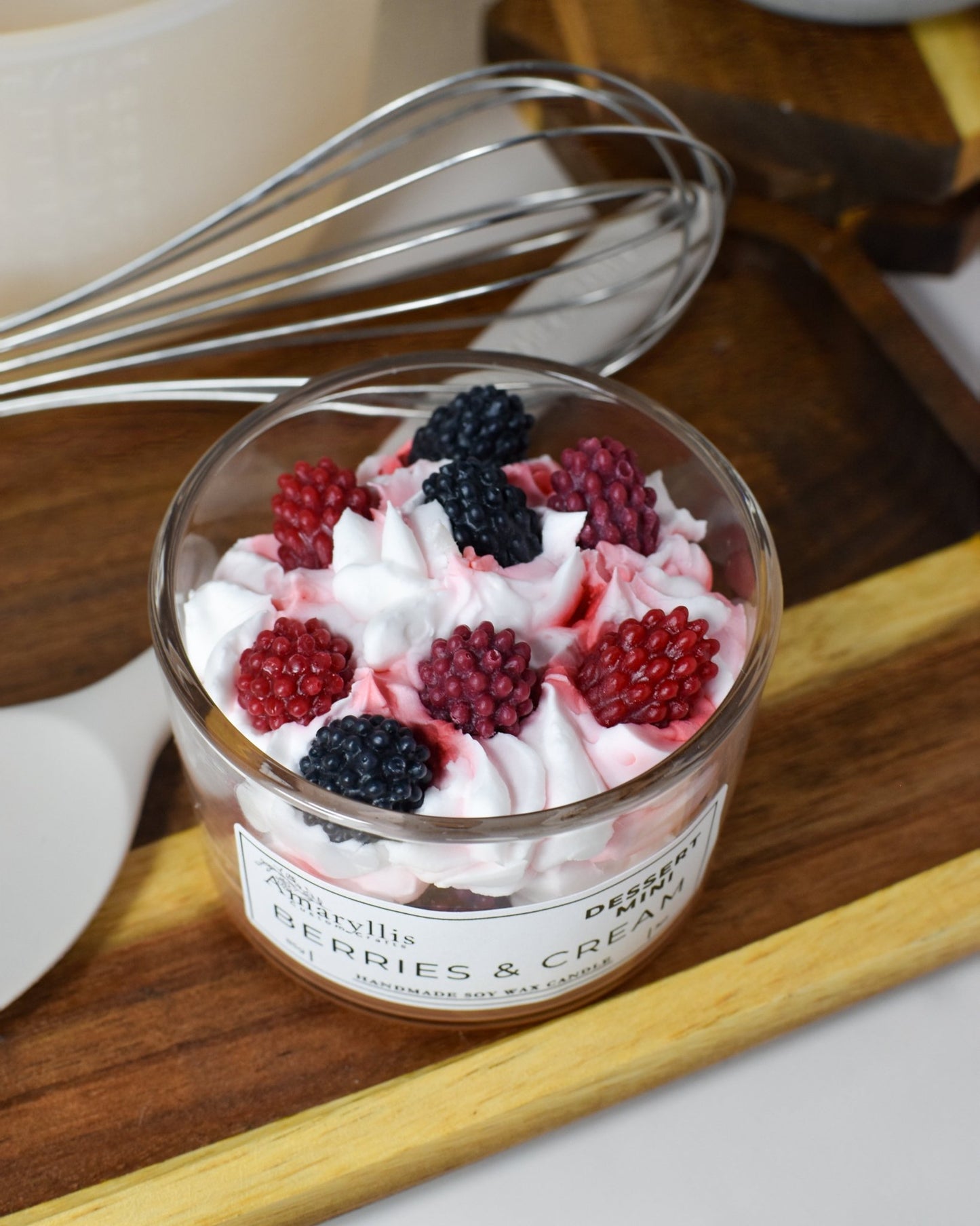 Berries and Cream Mini | Dessert Candle - Amaryllis Custom CraftsJar CandleAmaryllis Custom Crafts