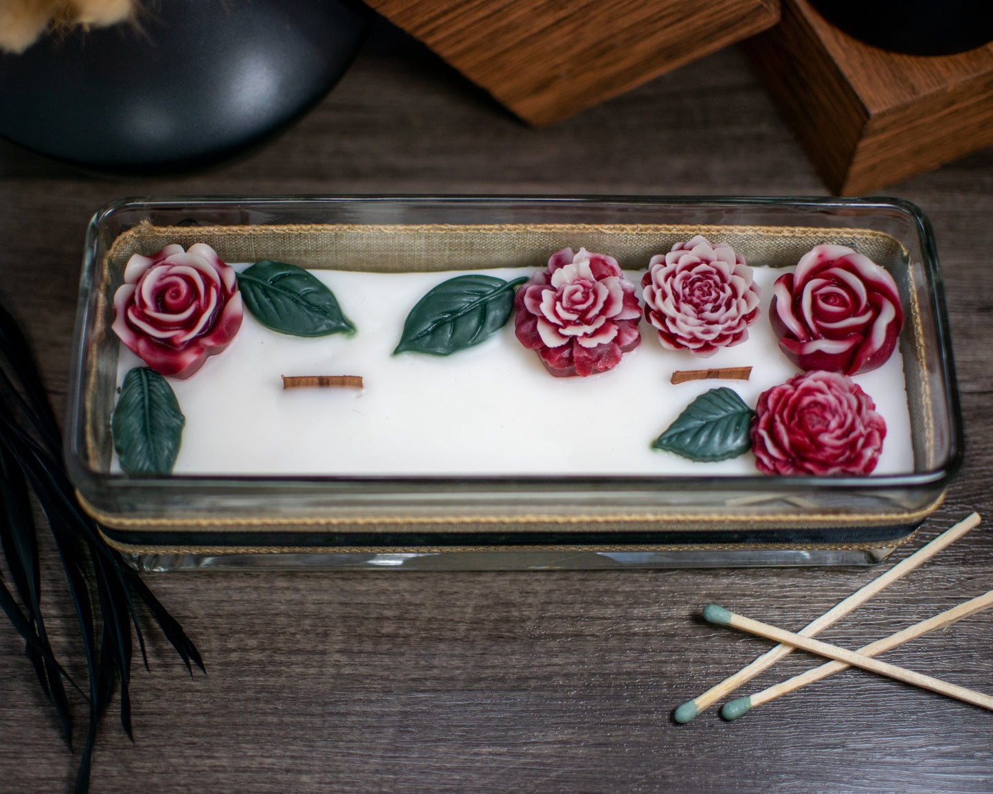 Crimson Garden Candle | Floral Container Candle - Amaryllis Custom CraftsCandleAmaryllis Custom Crafts