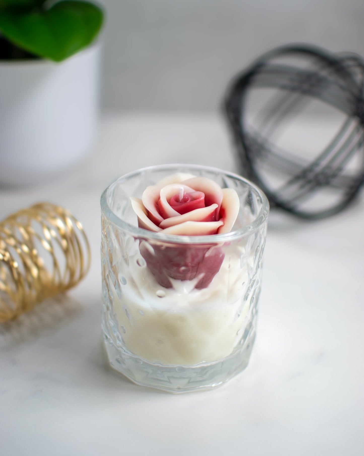Rose Bloom | Floral Container Candle - Amaryllis Custom CraftsCandleAmaryllis Custom Crafts