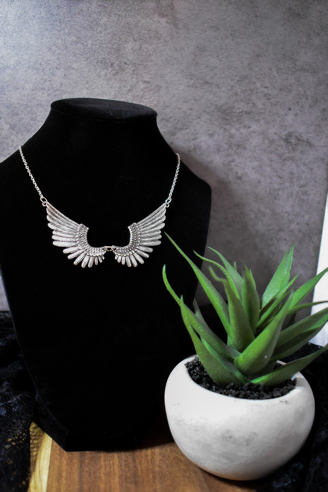 Silver Wing Necklace - Amaryllis Custom CraftsNecklaceAmaryllis Custom Crafts