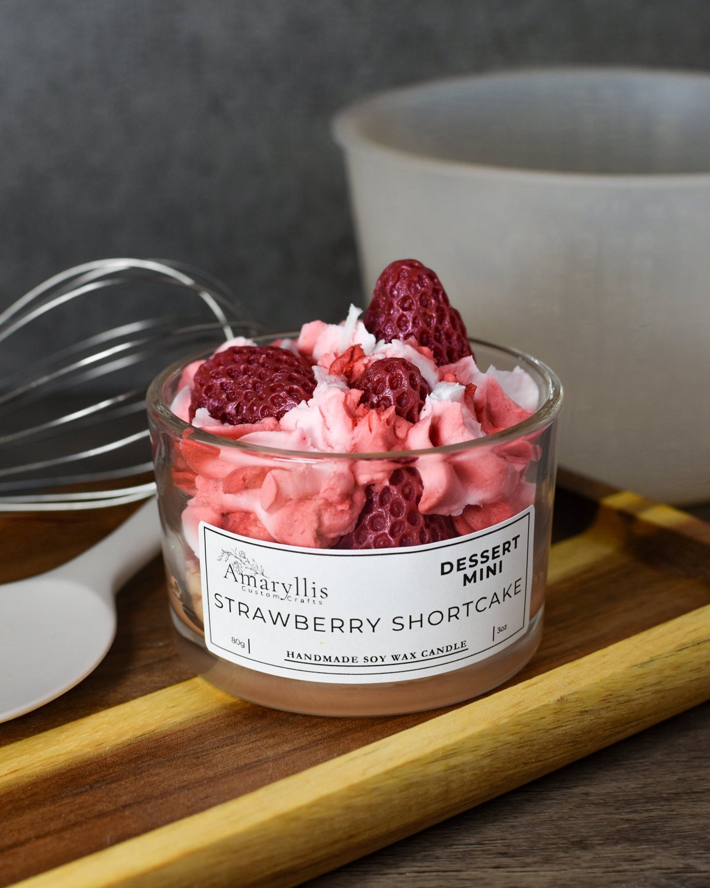 Strawberry Shortcake Mini | Dessert Candle - Amaryllis Custom CraftsJar CandleAmaryllis Custom Crafts