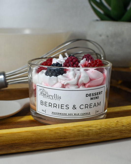 Berries and Cream Mini | Dessert Candle - Amaryllis Custom CraftsJar CandleAmaryllis Custom Crafts