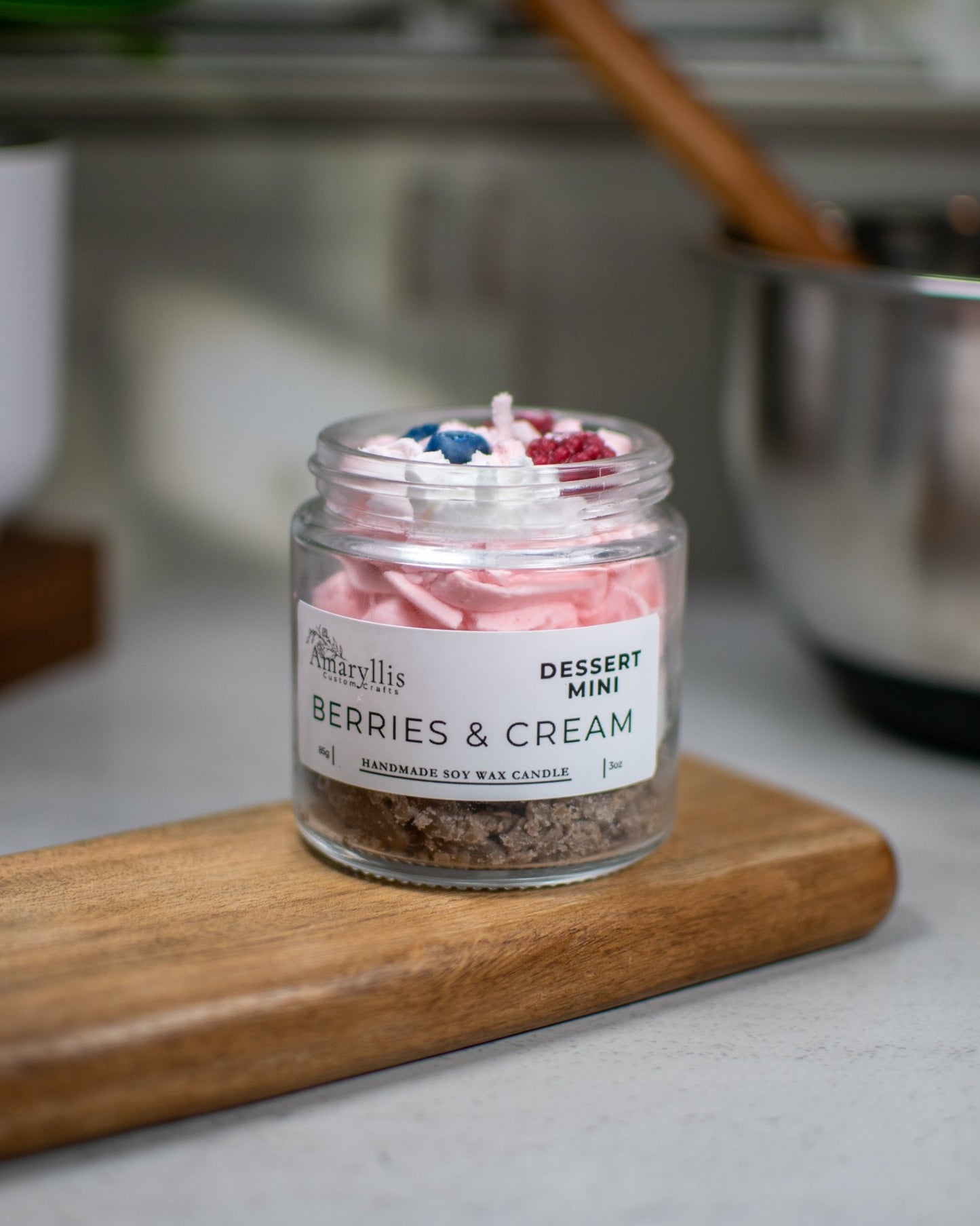 Berries and Cream Mini | Dessert Line Candle - Amaryllis Custom CraftsJar CandleAmaryllis Custom Crafts
