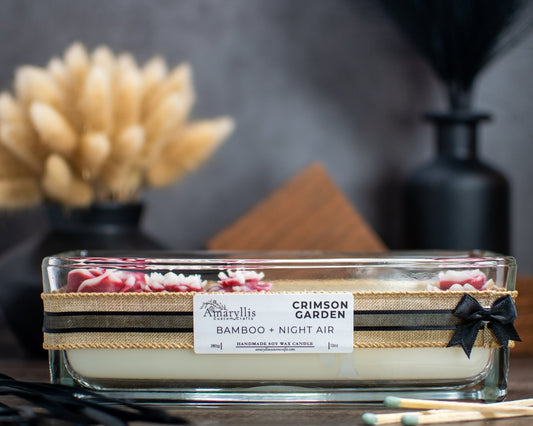 Crimson Garden Candle | Floral Container Candle - Amaryllis Custom CraftsCandleAmaryllis Custom Crafts