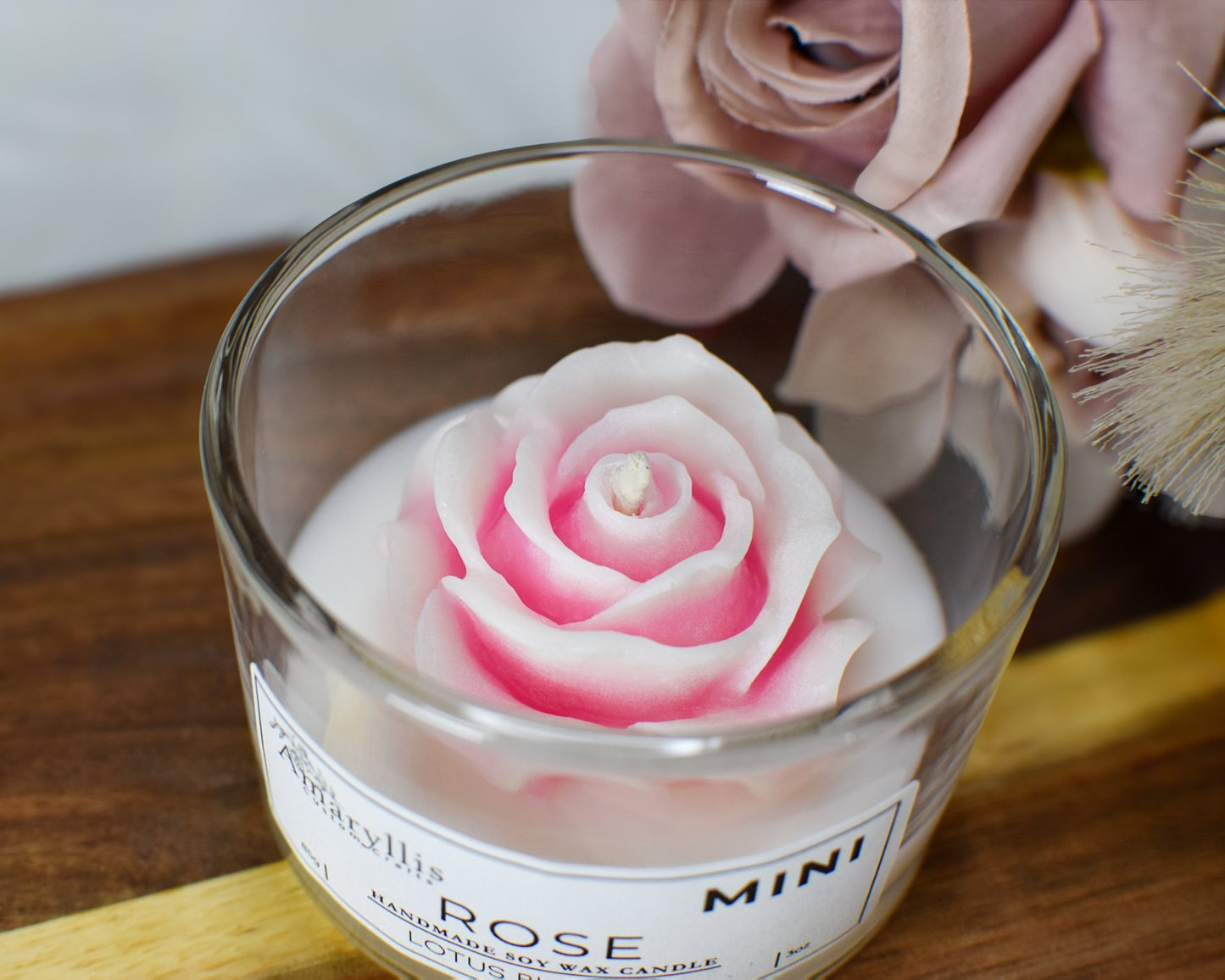 Delicate Rose Mini | Soy Wax Candle Mini - Amaryllis Custom CraftsCandleAmaryllis Custom Crafts