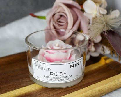 Delicate Rose Mini | Soy Wax Candle Mini - Amaryllis Custom CraftsCandleAmaryllis Custom Crafts