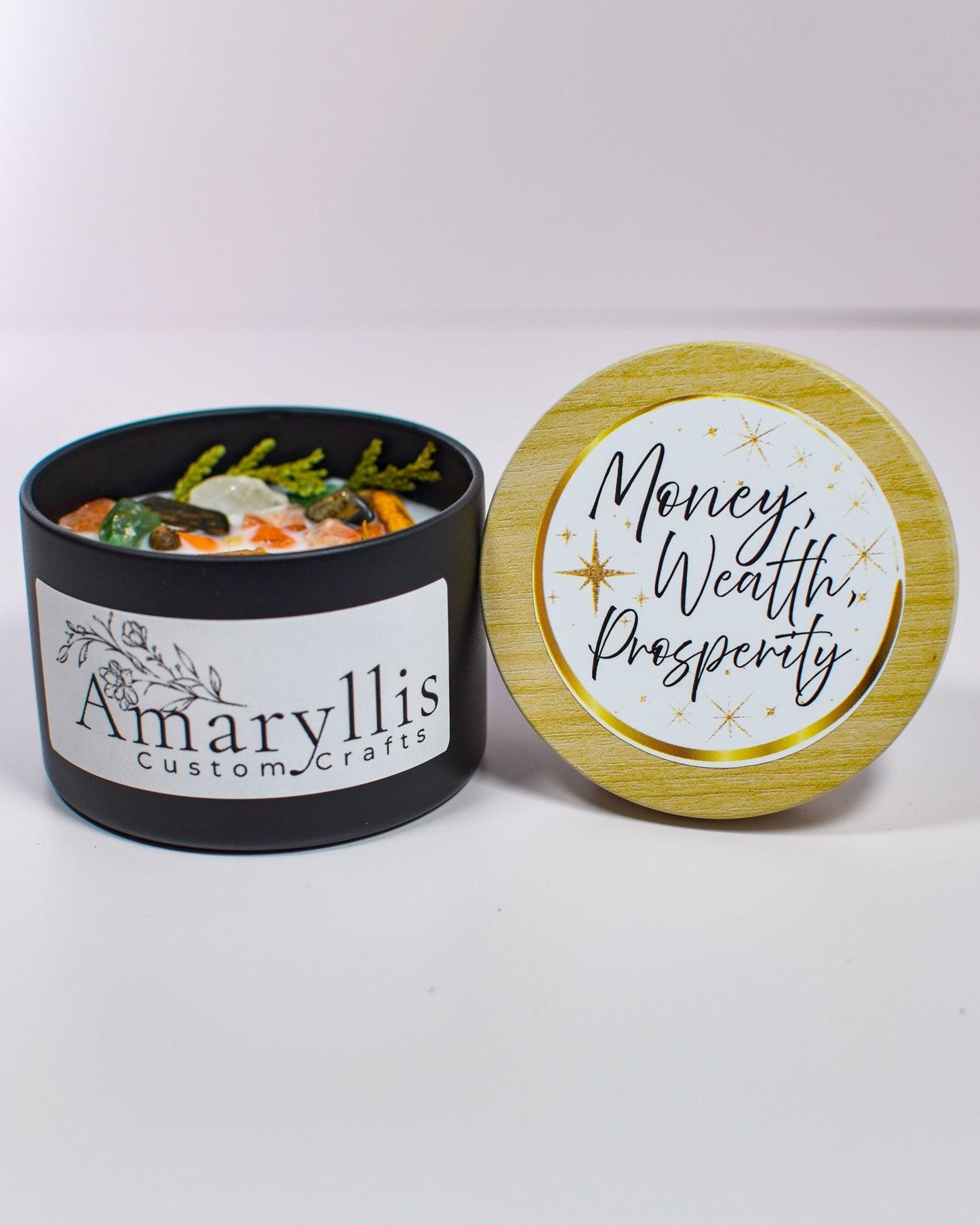 Money Manifestation Spell Candle - Amaryllis Custom CraftsCandleAmaryllis Custom Crafts