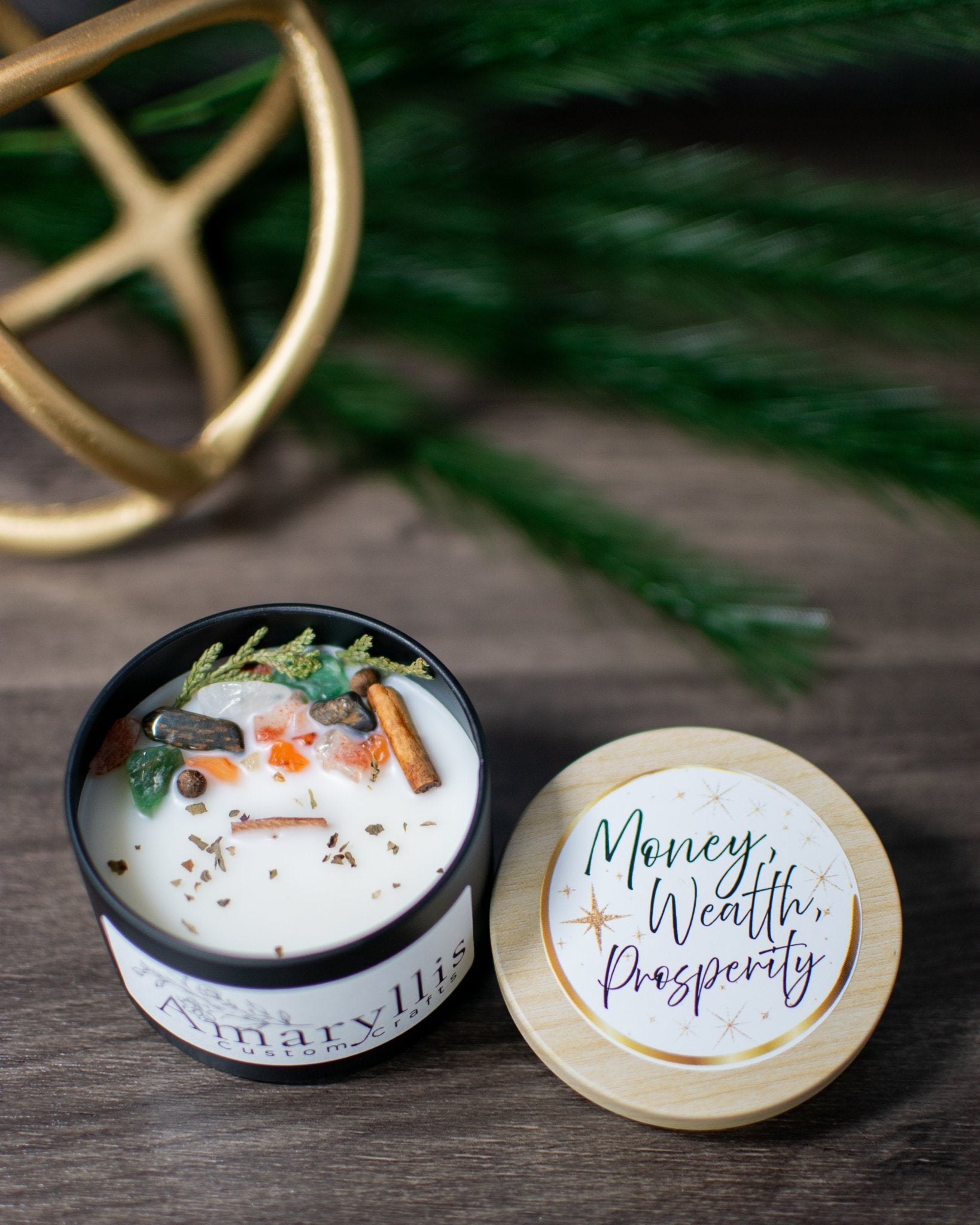 Money Manifestation Spell Candle - Amaryllis Custom CraftsCandleAmaryllis Custom Crafts