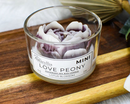 Purple Love Peony | Soy Wax Candle Mini - Amaryllis Custom CraftsCandleAmaryllis Custom Crafts
