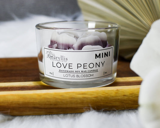 Purple Love Peony | Soy Wax Candle Mini - Amaryllis Custom CraftsCandleAmaryllis Custom Crafts