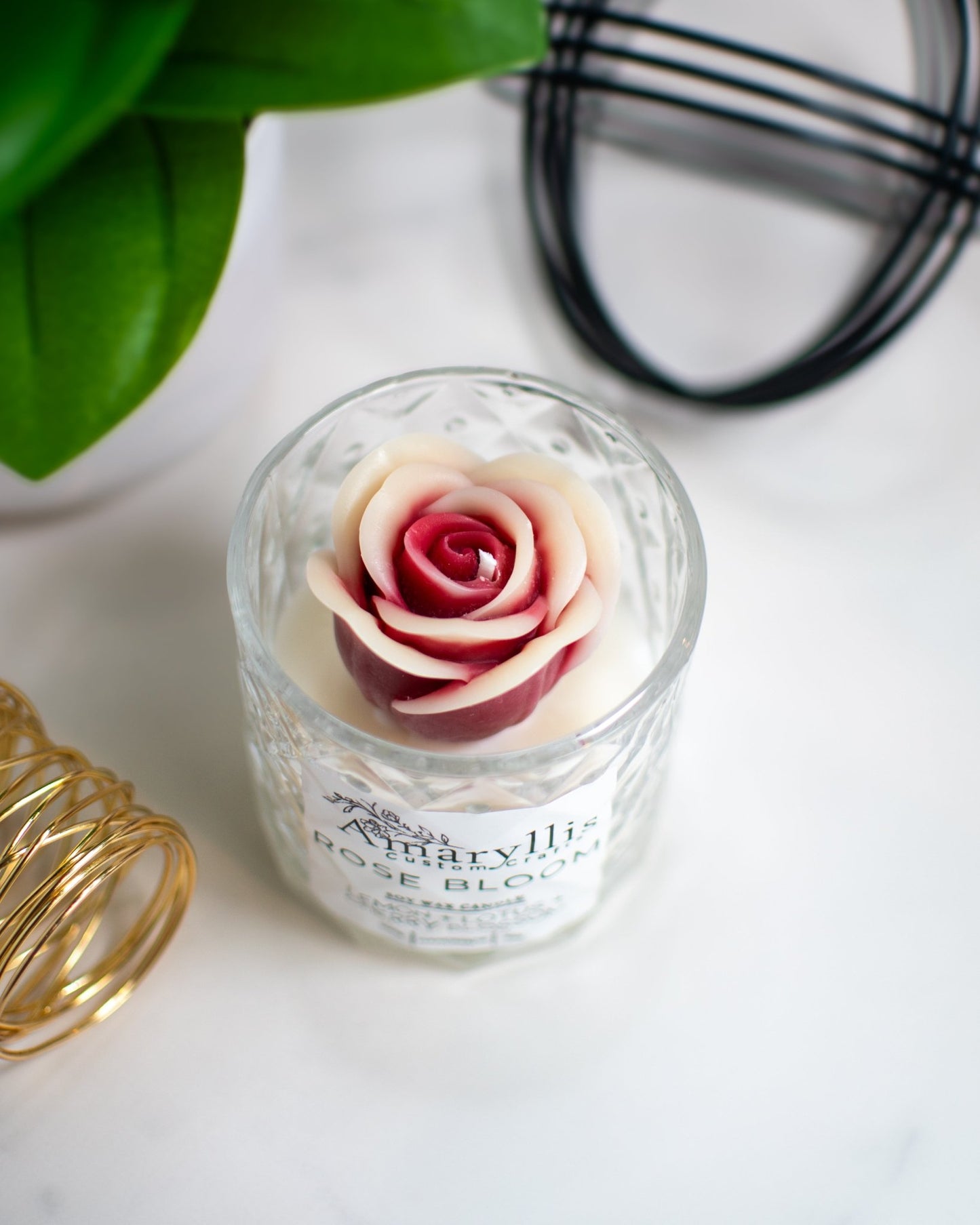 Rose Bloom | Floral Container Candle - Amaryllis Custom CraftsCandleAmaryllis Custom Crafts