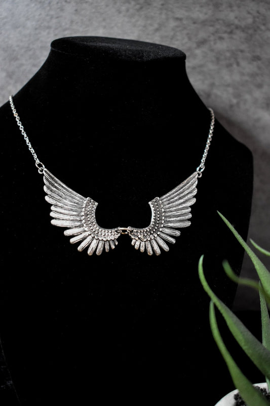 Silver Wing Necklace - Amaryllis Custom CraftsNecklaceAmaryllis Custom Crafts