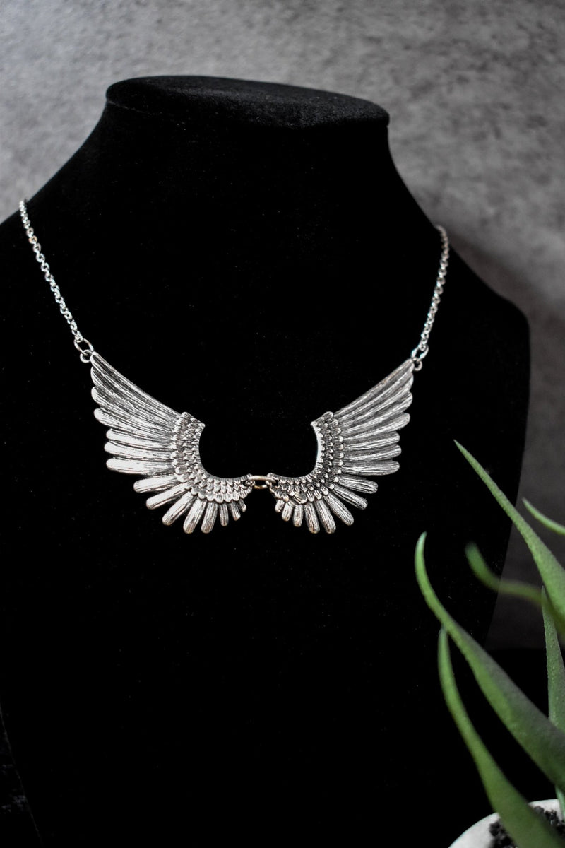 Silver Wing Necklace - Amaryllis Custom CraftsNecklaceAmaryllis Custom Crafts